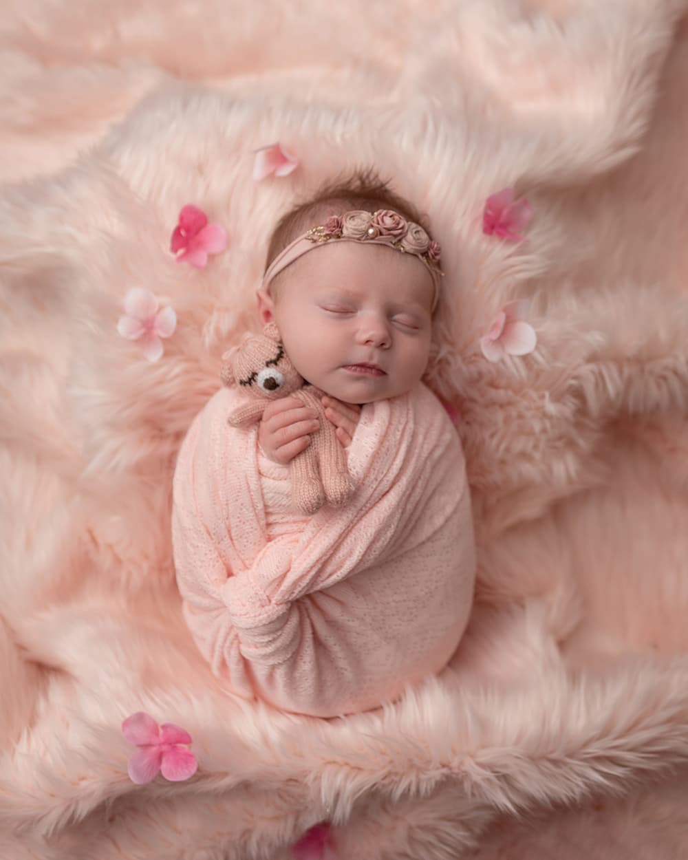 Newborn Baby Girl Pink Wrap